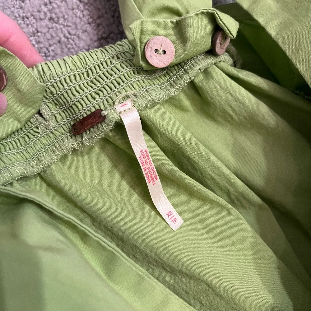 🩷 Free People Lime Green Mini Dress Size XS Open Back Summer Cute Sexy Youthful - Picture 6 of 7